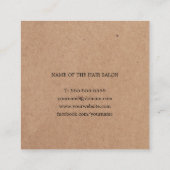 クラフトモダンミニマル黒鋏ヘア スクエア名刺 (裏面)