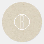 クラフトモダンモノグラム素朴結婚式の引き出物 ラウンドシール (正面)