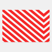 クラフトモダンレッドクリスマスドット、ストライプ木 ラッピングペーパーシート (正面2)