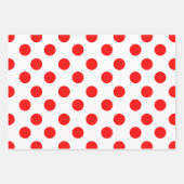 クラフトモダンレッドクリスマスドット、ストライプ木 ラッピングペーパーシート (正面)