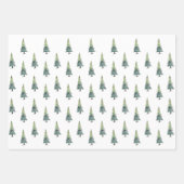 クラフトモダンレッドクリスマスドット、ストライプ木 ラッピングペーパーシート (正面3)