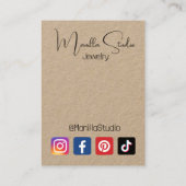 クラフトモダンロングヘアガールイヤリングディスプレイカード 名刺 (裏面)