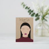 クラフトモダンロングヘアガールイヤリングディスプレイカード 名刺 (スタンド正面)