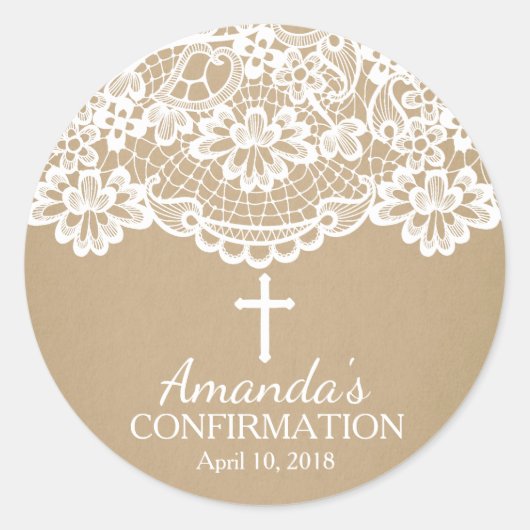 クラフトモダンヴィンテージレース確認シール ラウンドシール (正面)