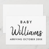 クラフトモダン妊娠告知カード 案内状 (正面/裏面)