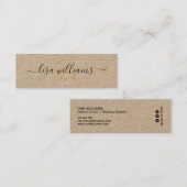 クラフトモダン白黒シック金ゴールドグリッターエレガント スキニー名刺 (正面/裏面)