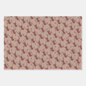 クラフトモダン白黒レッド素朴クリスマスギフト ラッピングペーパーシート (正面)