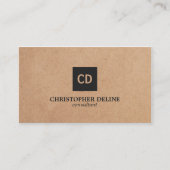 クラフトモダン紙エレガントモノグラムコンサルタント 名刺 (正面)