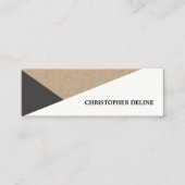 クラフトモダン紙グレイ白幾何学模様 スキニー名刺 (正面)