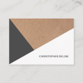 クラフトモダン紙グレイ白幾何学模様 名刺 (正面)