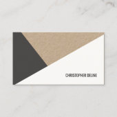 クラフトモダン紙グレーホワイトジオメトリック 名刺 (正面)