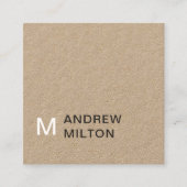 クラフトモダン紙グレーホワイトモノグラムコンサルタント スクエア名刺 (正面)