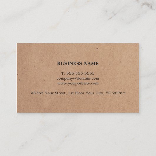 クラフトモダン紙バラホワイトジオメトリック 名刺 (裏面)