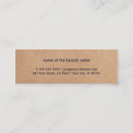 クラフトモダン紙ブルーシザー美容師 スキニー名刺 (裏面)