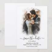 クラフトモダン紙結婚の写真 セーブザデート (正面/裏面)