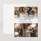 クラフトモダン紙結婚の写真 案内状 (正面/裏面)