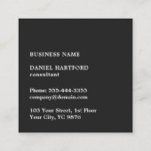 クラフトモダン紙（印刷）ホワイトモノグラはっきりしたム スクエア名刺 (裏面)