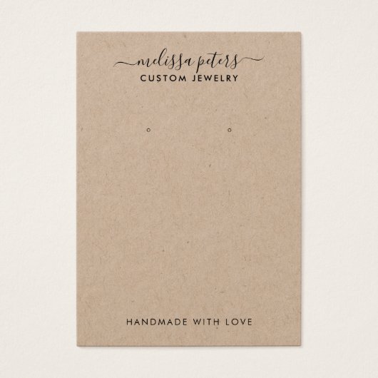 クラフトモダン素朴ジュエリーイヤリング表示カード (正面)