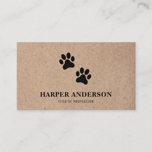 クラフトモダン美しいシンプルペットケアプロフェッショナル 名刺 (正面)