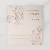 クラフトモダン赤面パステルラインスケッチフローラ プレイスカード (外部開封)