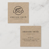 クラフトモダン·ロゴ·ミニマリスト·クラフト·紙 スクエア名刺 (正面/裏面)