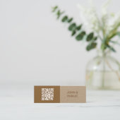 クラフトモダンQRコードブラウン名刺 スキニー名刺 (スタンド正面)