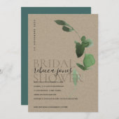 クラフトユーカリ属水彩ブライダルシャワー 案内状 (正面/裏面)