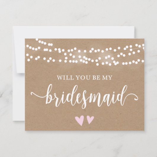 クラフトライトはです私の新婦付添人決定します 招待状 (正面)