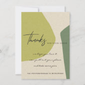 クラフトライムグリーン企業の抽象芸術ロゴ サンキューカード (正面)