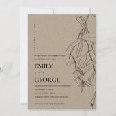 クラフトラインスケッチフローラ我々は結び目招待状 サンキューカード (正面)