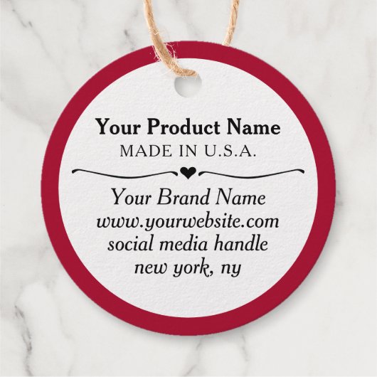 クラフトラウンドゴールドフォイルのロゴつるのラベルまたは価格ラベル フェイバータグ (裏面)