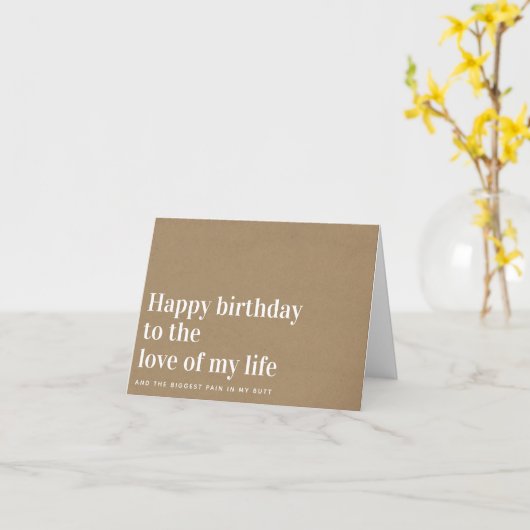 クラフトラブオブマイライフおもしろい夫誕生日 カード (黄色い花)