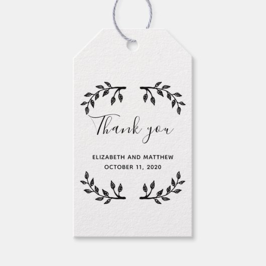 クラフトラベル。枝素朴結婚感謝してい君 ギフトタグ (正面)