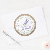 クラフトラベンダーリップバルムラベル(ハート付き) ラウンドシール (封筒)