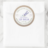 クラフトラベンダーリップバルムラベル(ハート付き) ラウンドシール (バッグ)