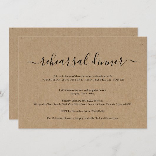 クラフトリハーサルディナー招待状 招待状 (正面/裏面)