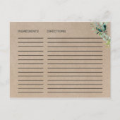 クラフトリーフブライダルシャワーレシピカード ポストカード (裏面)