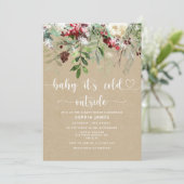 クラフトルックエバーグリーンベビー外は寒い 招待状 (スタンド正面)