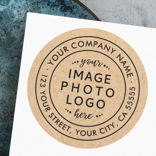 クラフトルックビジネスカスタムロゴ差出人住所 ラウンドシール