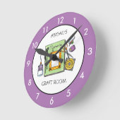 クラフトルームパーソナライズされたラウンドクロック ラウンド壁時計 (傾斜)