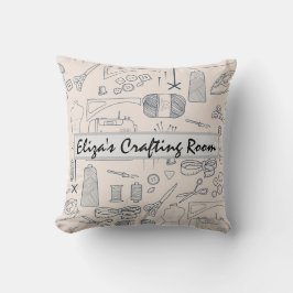 クラフトルーム装飾用クッション/クッション。編集可能文字 クッション