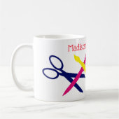 クラフトルーム、はさみ、絵筆などお名前 コーヒーマグカップ (左)