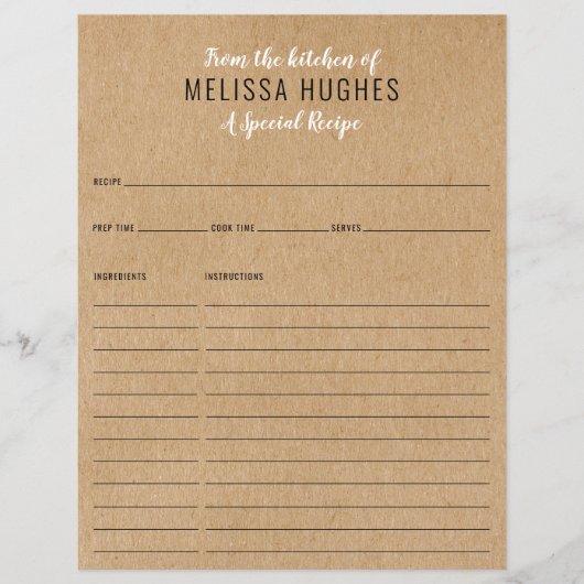 クラフトレシピカードのキッチ素朴ンから (正面)