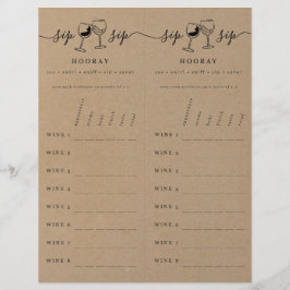 クラフトレターのワイン試飲フェイク評価スコアカード レターヘッド