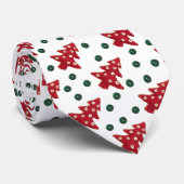 クラフトレッドクリスマスツリーとボタンパターン ネクタイ (ロール)