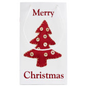 クラフトレッドクリスマスツリーズボタンバウブル スモールペーパーバッグ (裏面)