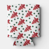 クラフトレッドクリスマスツリーズボタンバウブル 缶クーラー (裏面)