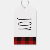 クラフトレッドバッファロープレイド&ジョークリスマス ギフトタグ (正面)