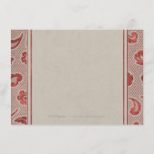 クラフトレッドレースカントリーウェディングアコモデーション エンクロージャーカード (裏面)
