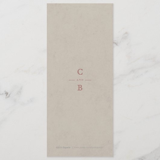 クラフトレッドレース素朴な田舎の結婚式メニュー メニュー (裏面)